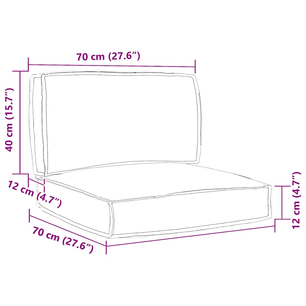Pallet Kussen Set Bloemen 2 Pcs 70 X 70 X 12 Cm Tropisch jungle