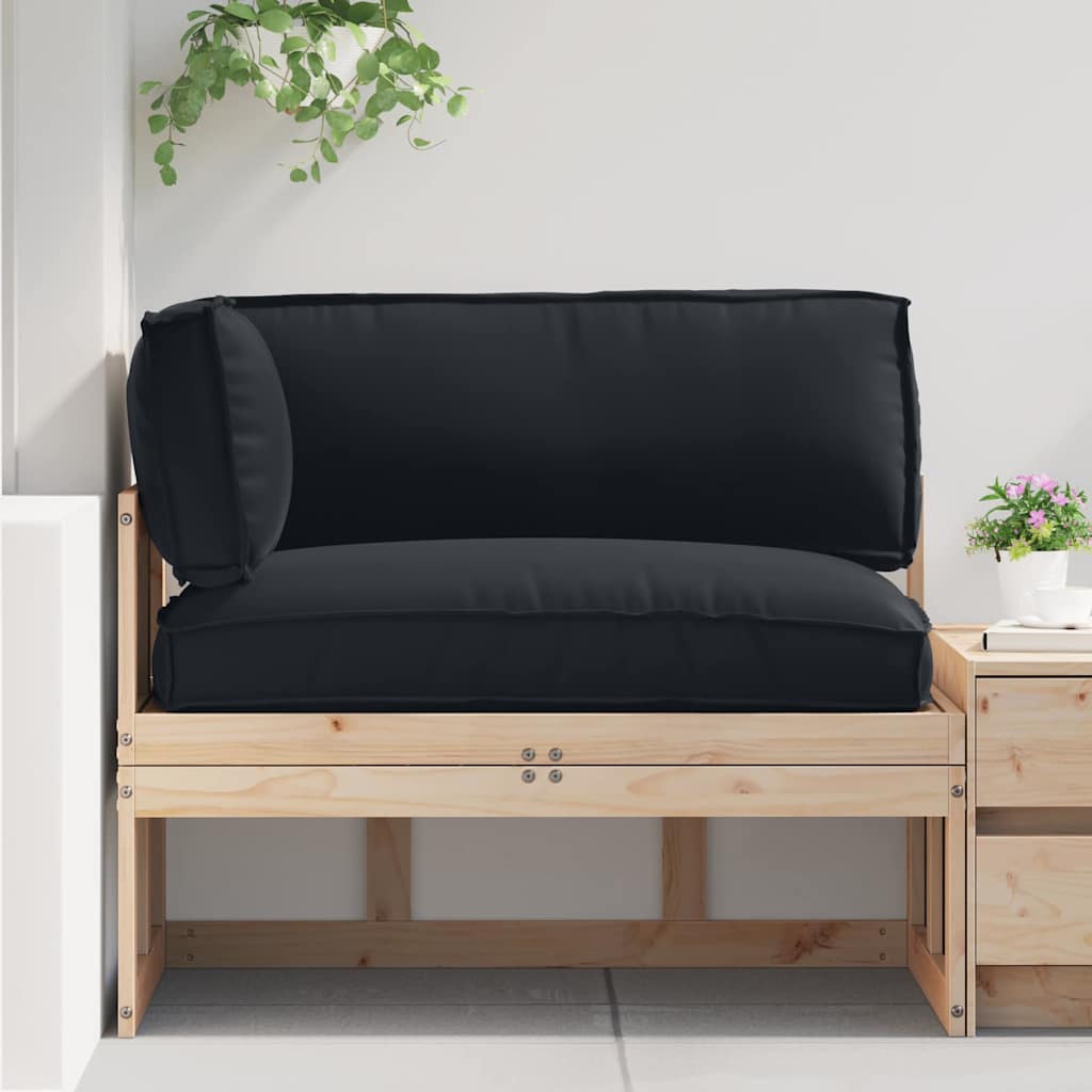 Pallet Kussen Set 3 Pcs 120 X 80 X 12 Cm Oxford Stof Zwart