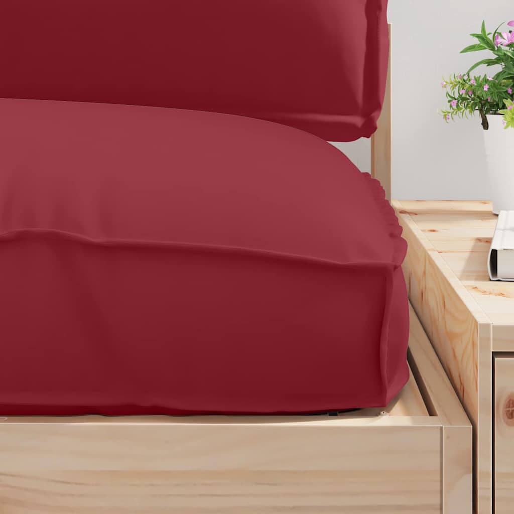 Pallet Kussen Set 3 Pcs 120 X 80 X 12 Cm Oxford Stof Wijnrood