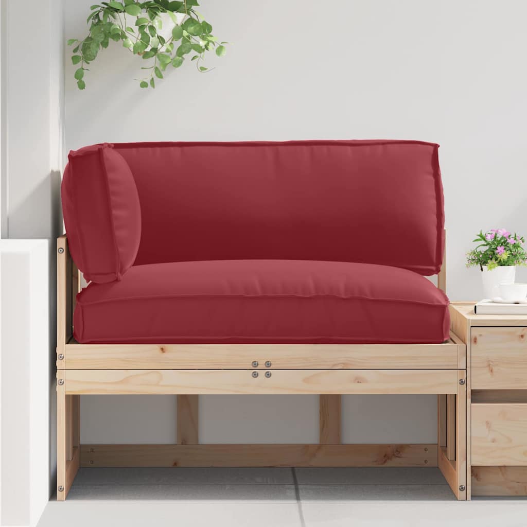Pallet Kussen Set 3 Pcs 120 X 80 X 12 Cm Oxford Stof Wijnrood