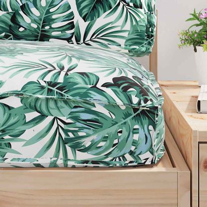 Pallet Kussen Set Bloemen 3 Pcs Groen Oxford Stof Bladpatroon Bladpatroon