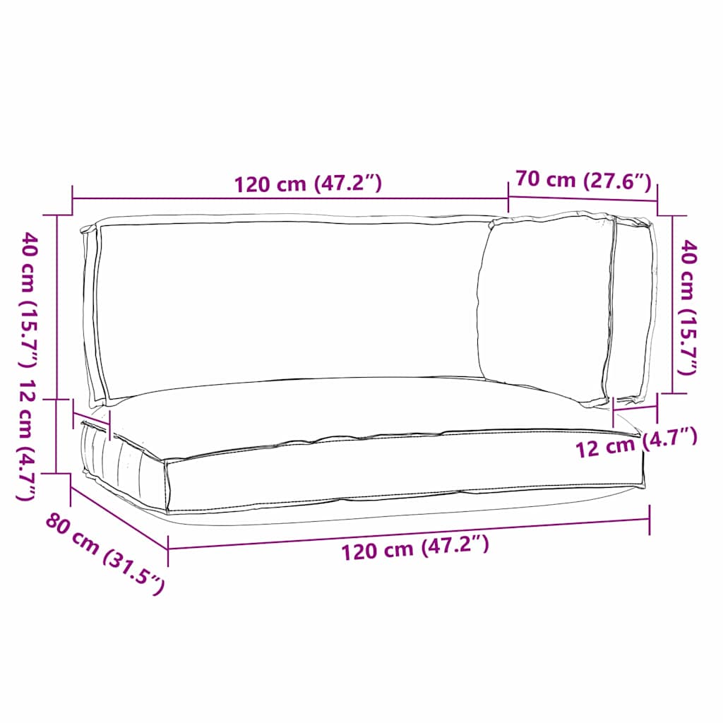 Pallet Kussen Set Bloemen 3 Pcs Groen Oxford Stof Bladpatroon Bladpatroon