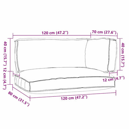 Pallet Kussen Set Bloemen 3 Pcs Groen Oxford Stof Bladpatroon Bladpatroon