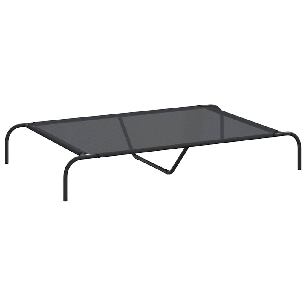 Hondenmand Verhoogd 130X80X20 Cm Textiel En Staal 130 x 80 cm Zwart Textileen