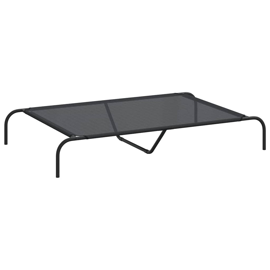 Hondenmand Verhoogd 130X80X20 Cm Textiel En Staal 130 x 80 cm Zwart Textileen