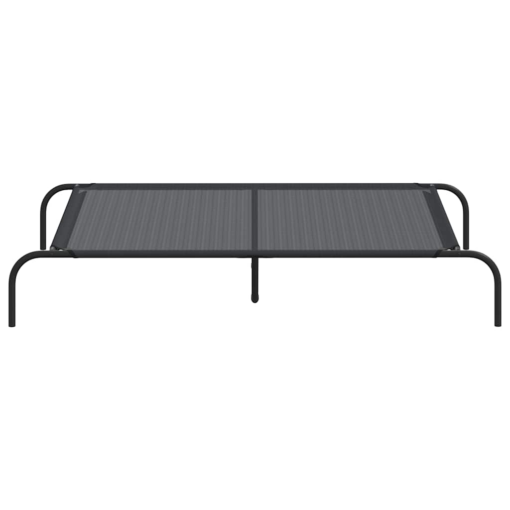 Hondenmand Verhoogd 130X80X20 Cm Textiel En Staal 130 x 80 cm Zwart Textileen