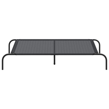 Hondenmand Verhoogd 130X80X20 Cm Textiel En Staal 130 x 80 cm Zwart Textileen