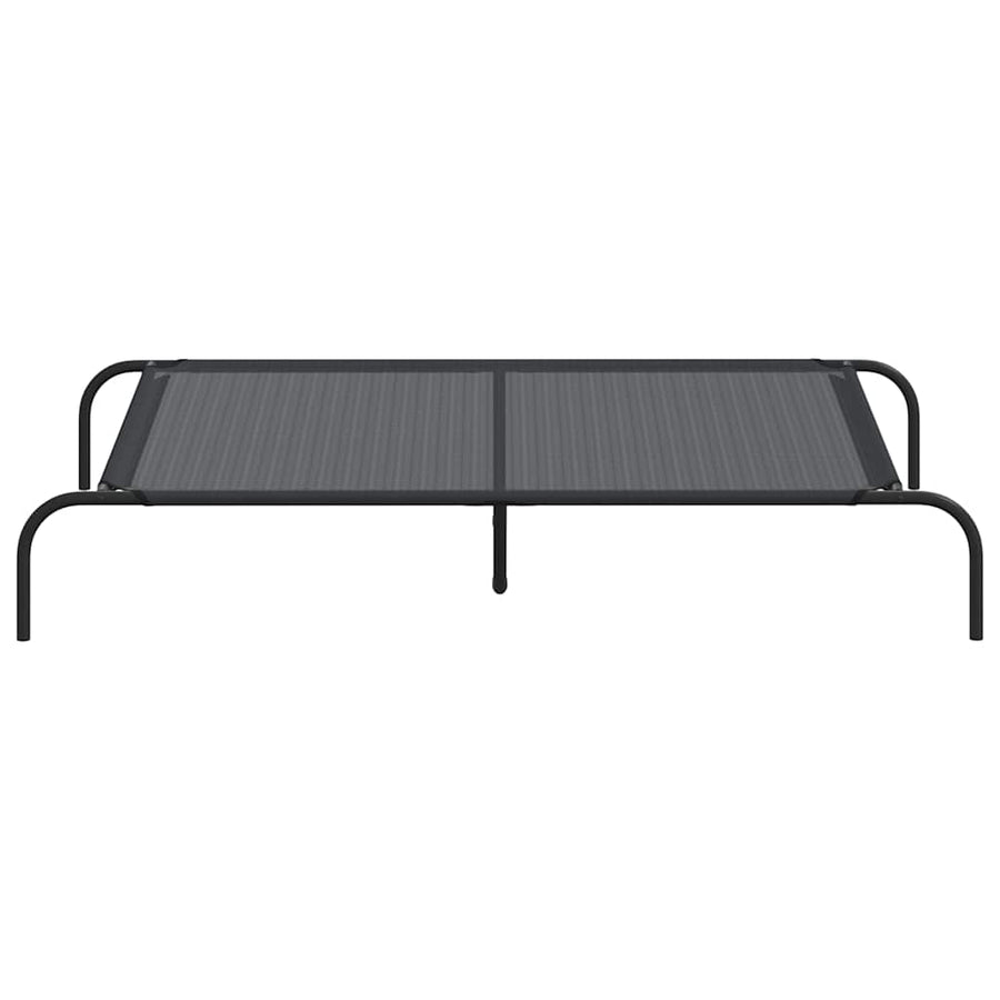 Hondenmand Verhoogd 130X80X20 Cm Textiel En Staal 130 x 80 cm Zwart Textileen