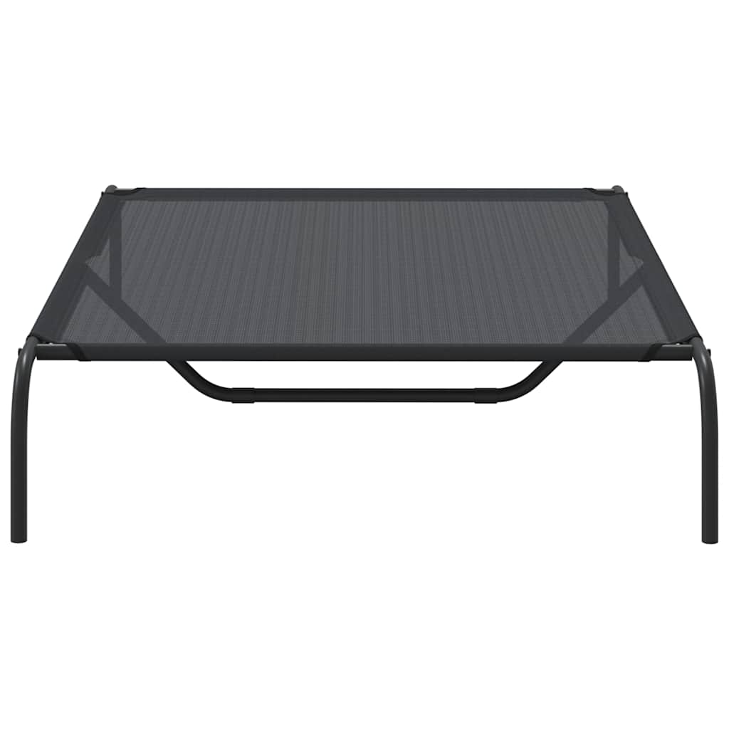 Hondenmand Verhoogd 130X80X20 Cm Textiel En Staal 130 x 80 cm Zwart Textileen