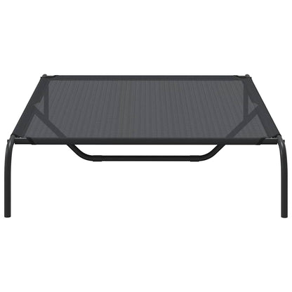 Hondenmand Verhoogd 130X80X20 Cm Textiel En Staal 130 x 80 cm Zwart Textileen
