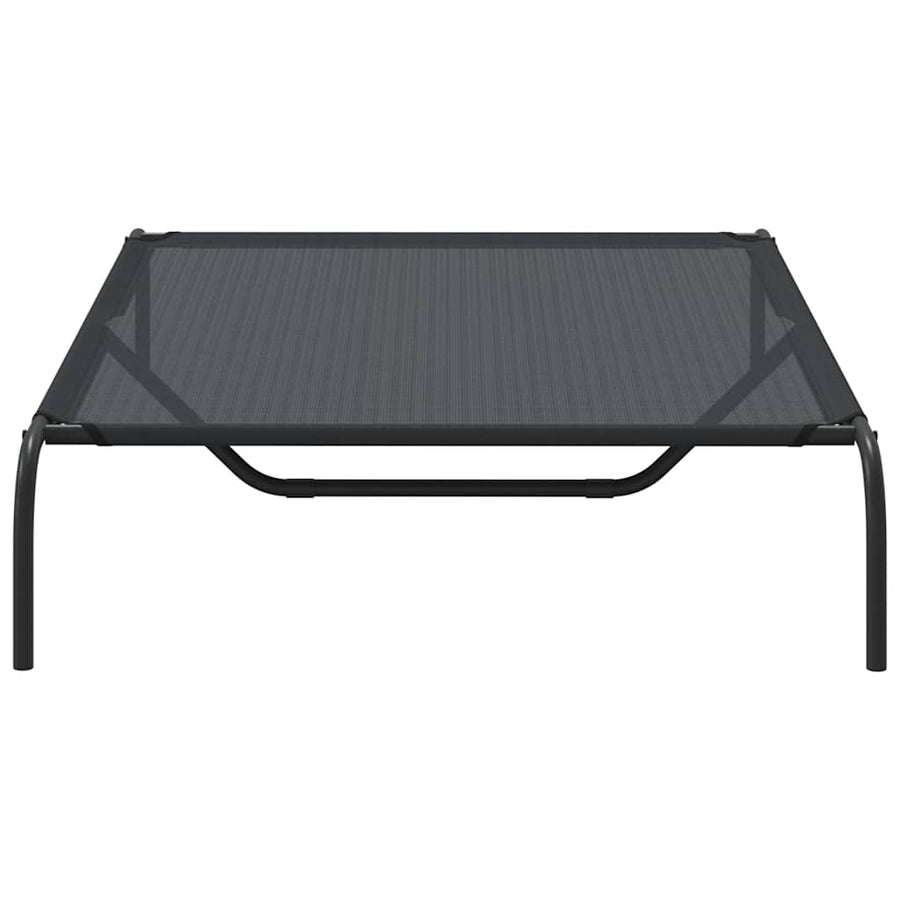 Hondenmand Verhoogd 130X80X20 Cm Textiel En Staal 130 x 80 cm Zwart Textileen