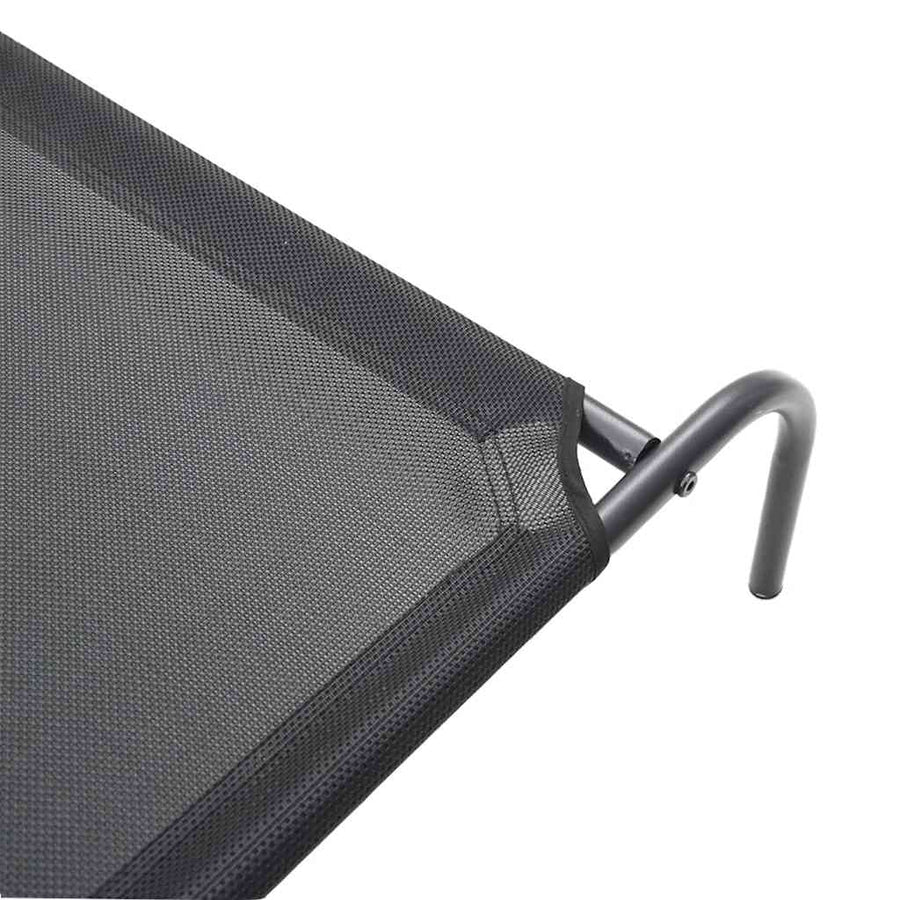 Hondenmand Verhoogd 130X80X20 Cm Textiel En Staal 130 x 80 cm Zwart Textileen