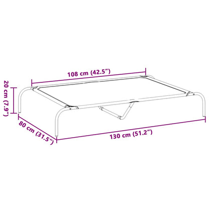 Hondenmand Verhoogd 130X80X20 Cm Textiel En Staal 130 x 80 cm Zwart Textileen