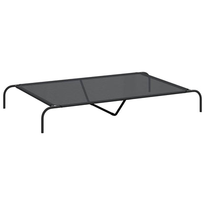 Hondenmand verhoogd 150x90x20 cm textiel en staal zwart