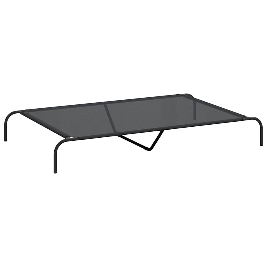 Hondenmand verhoogd 150x90x20 cm textiel en staal zwart