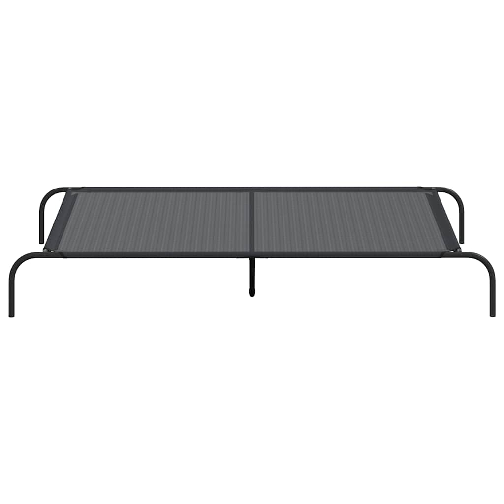 Hondenmand verhoogd 150x90x20 cm textiel en staal zwart