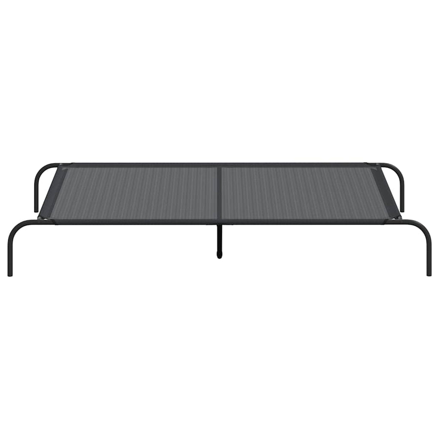 Hondenmand verhoogd 150x90x20 cm textiel en staal zwart