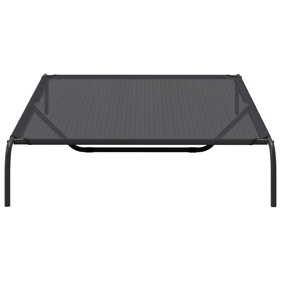 Hondenmand verhoogd 150x90x20 cm textiel en staal zwart