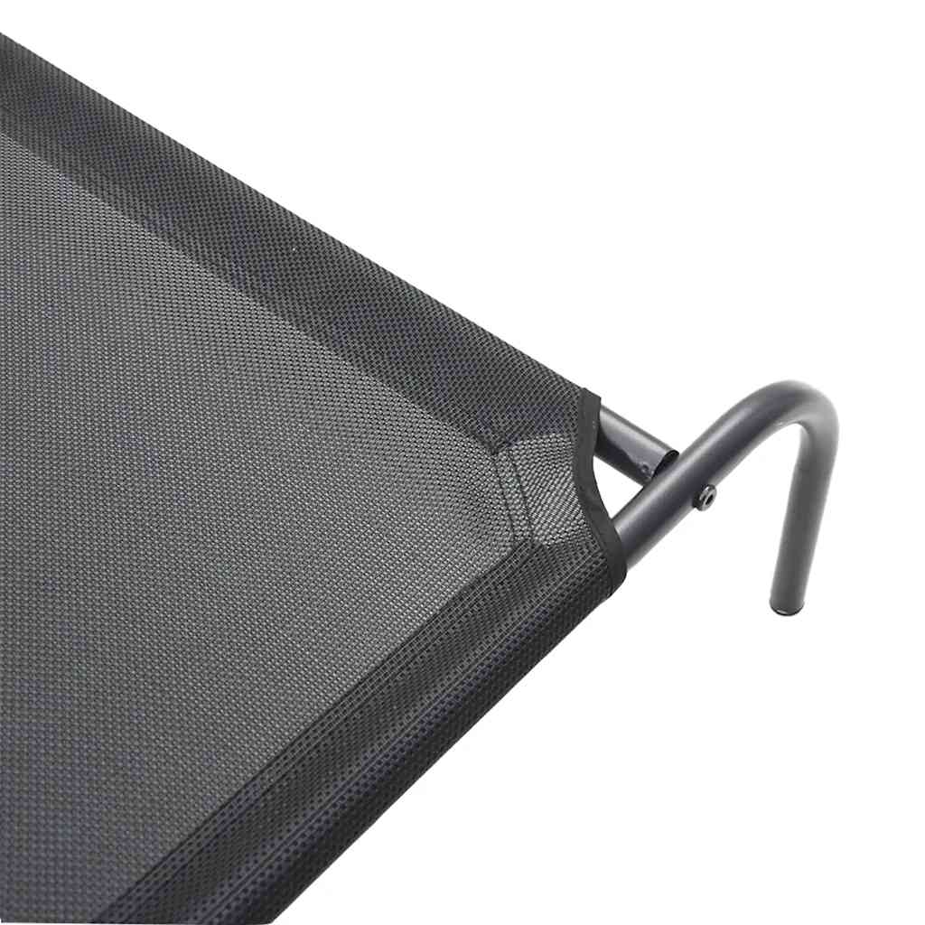 Hondenmand verhoogd 150x90x20 cm textiel en staal zwart