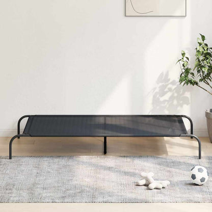 Hondenmand verhoogd 150x90x20 cm textiel en staal zwart