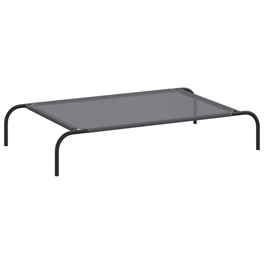 Hondenmand verhoogd 110x65x20 cm textiel en staal grijs