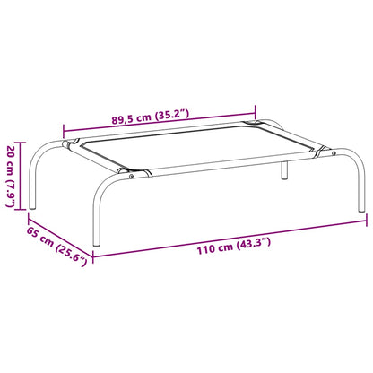 Hondenmand verhoogd 110x65x20 cm textiel en staal grijs