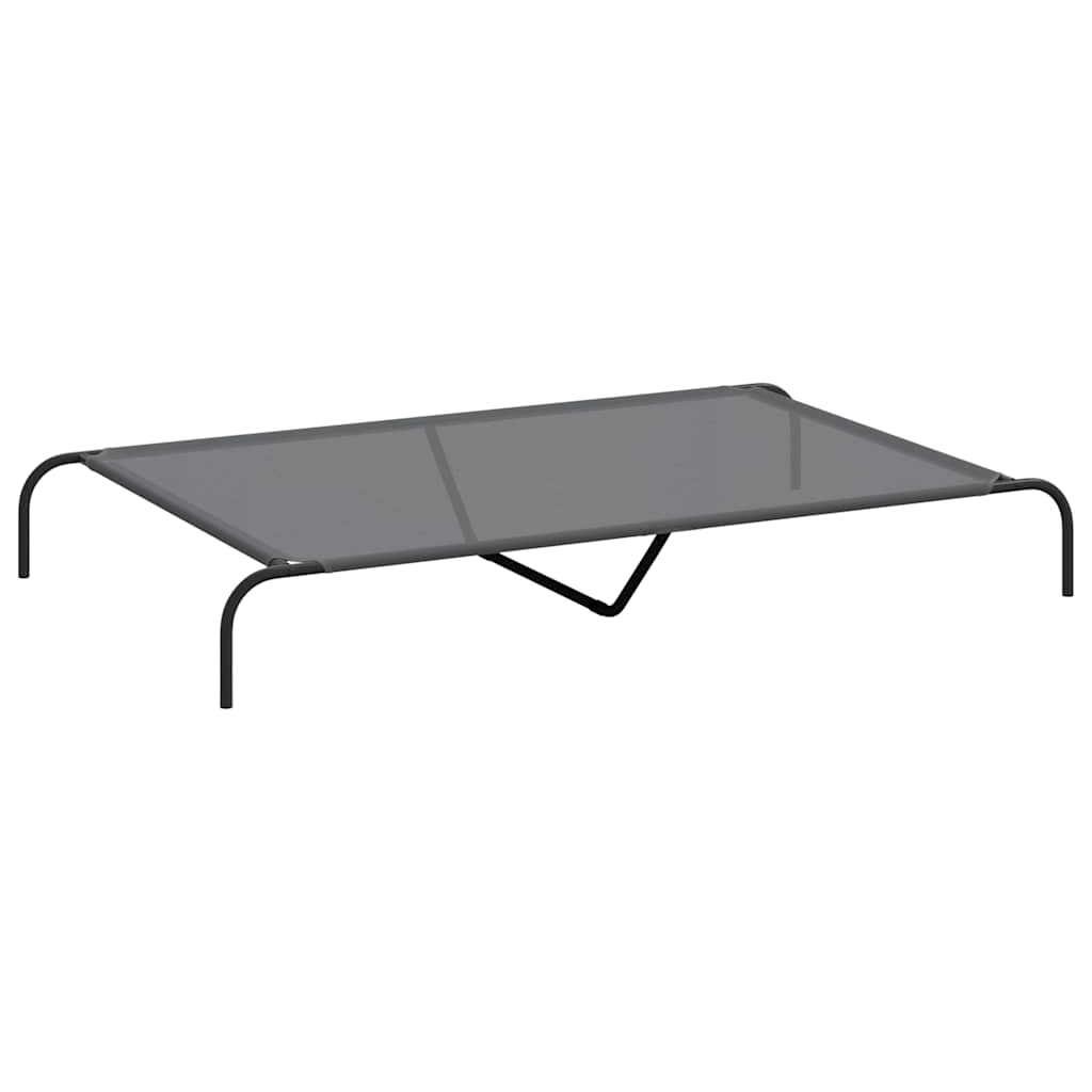 Hondenmand verhoogd 150x90x20 cm textiel en staal grijs