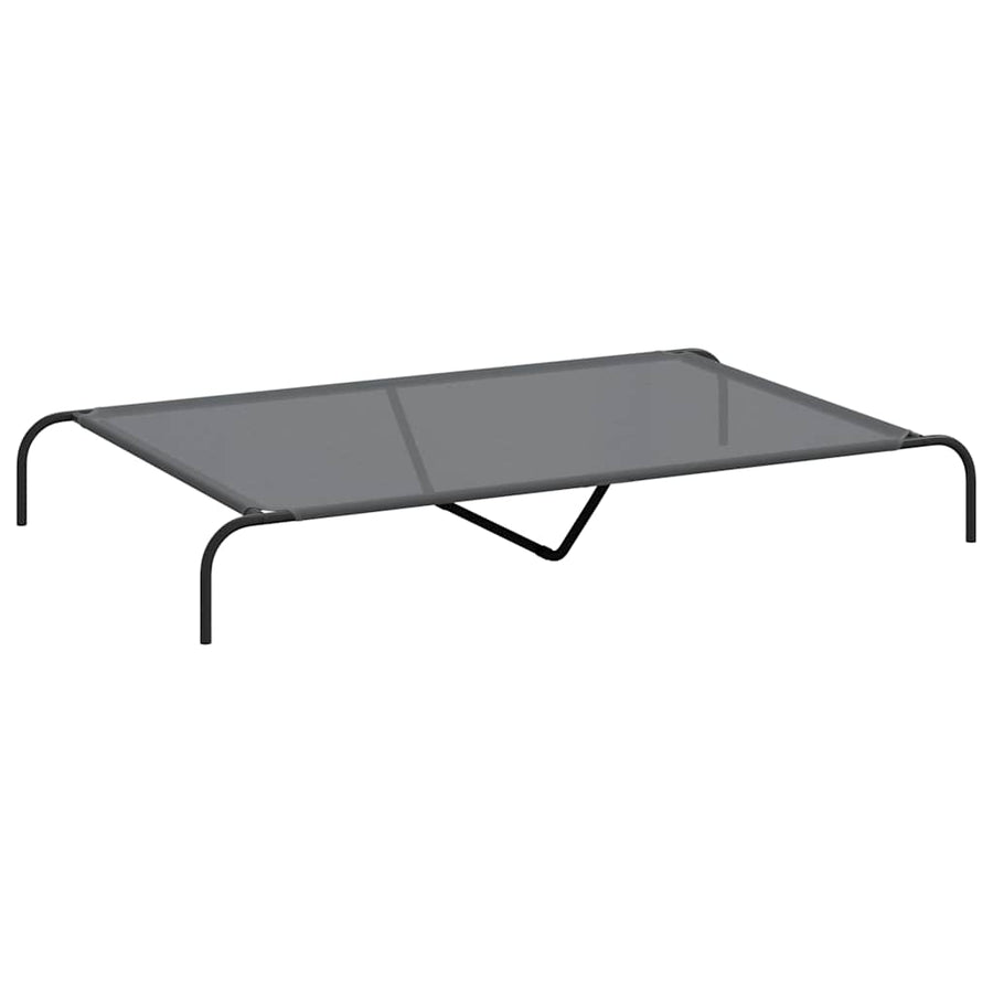Hondenmand verhoogd 150x90x20 cm textiel en staal grijs
