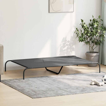 Hondenmand verhoogd 150x90x20 cm textiel en staal grijs