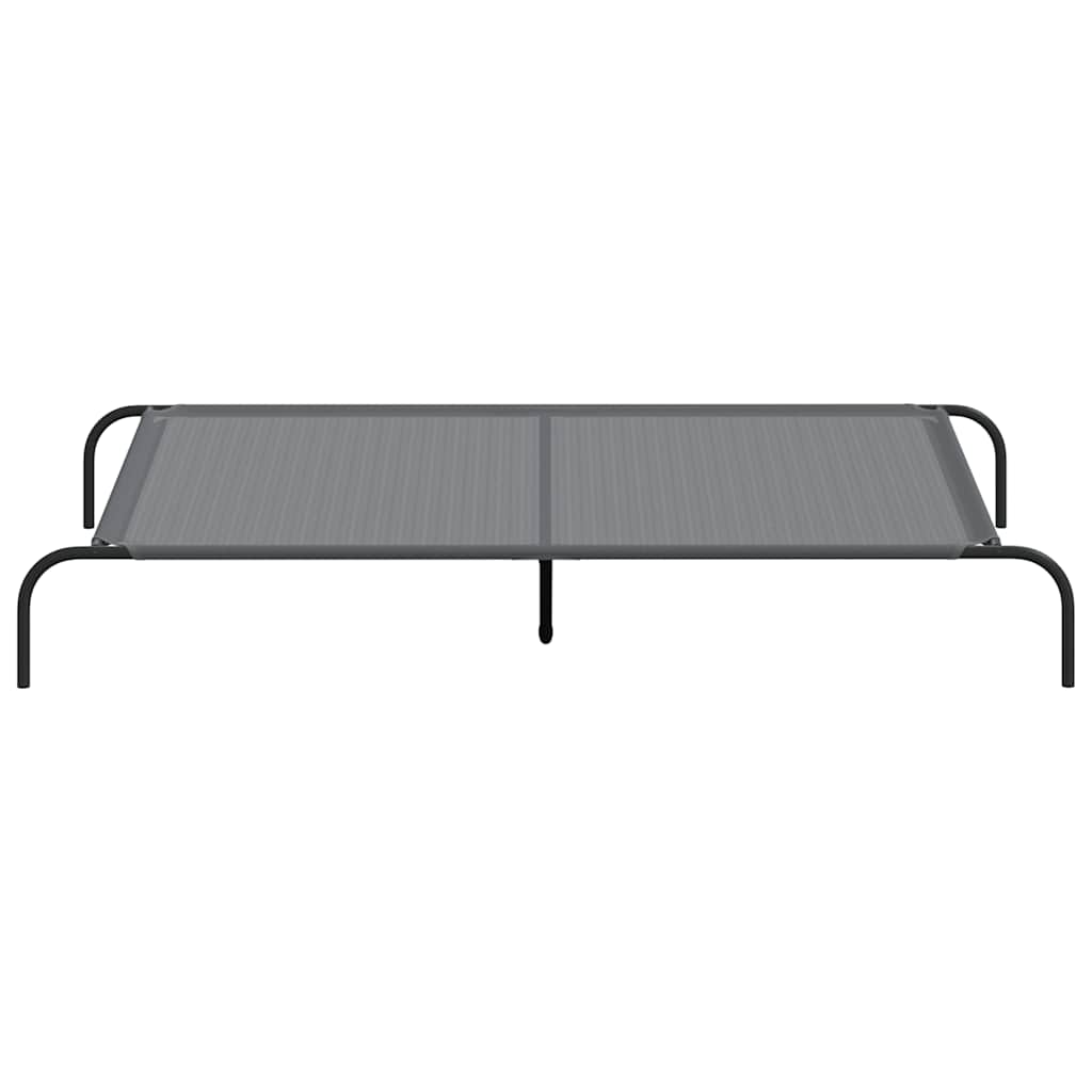 Hondenmand verhoogd 150x90x20 cm textiel en staal grijs
