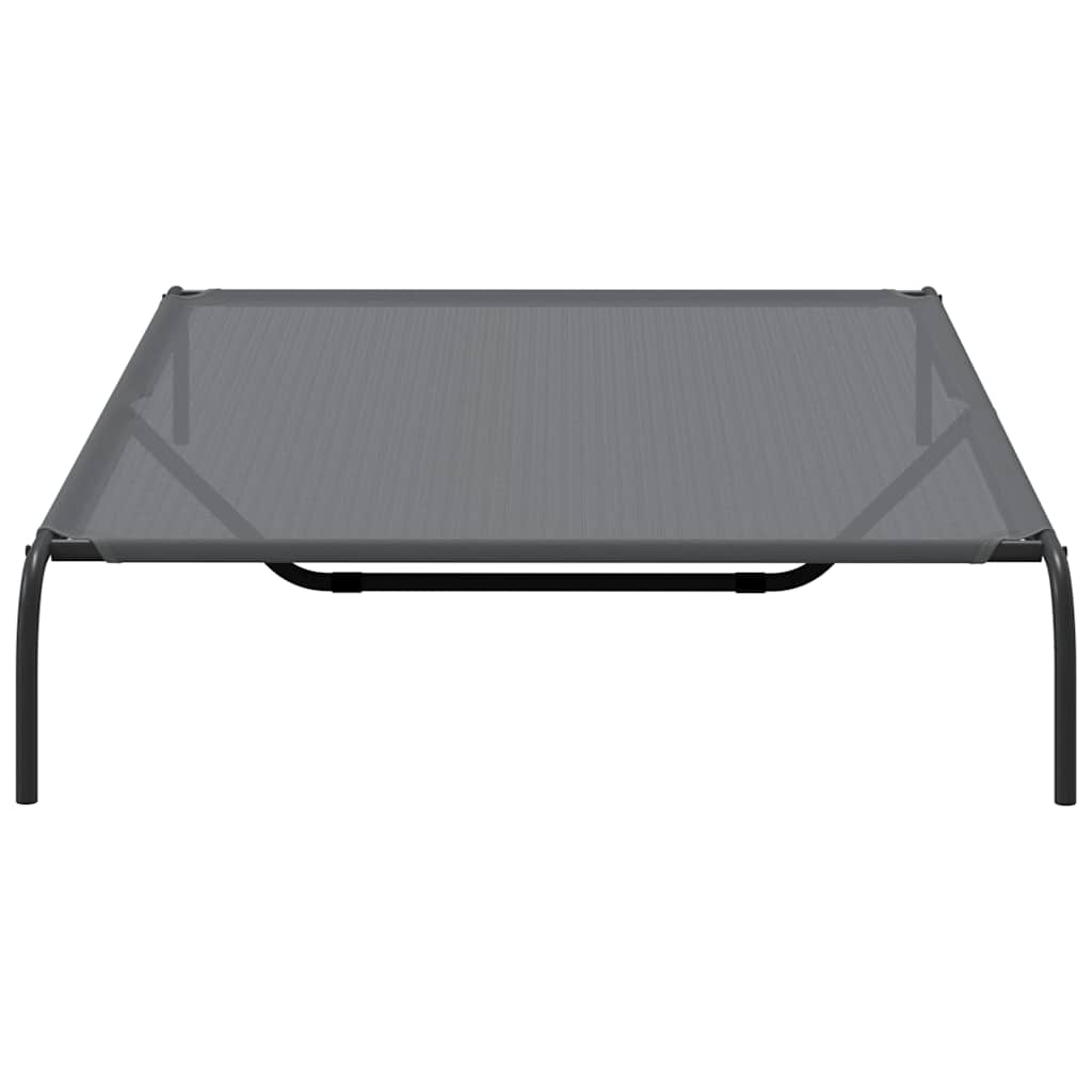 Hondenmand verhoogd 150x90x20 cm textiel en staal grijs