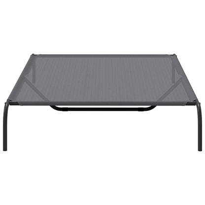 Hondenmand verhoogd 150x90x20 cm textiel en staal grijs