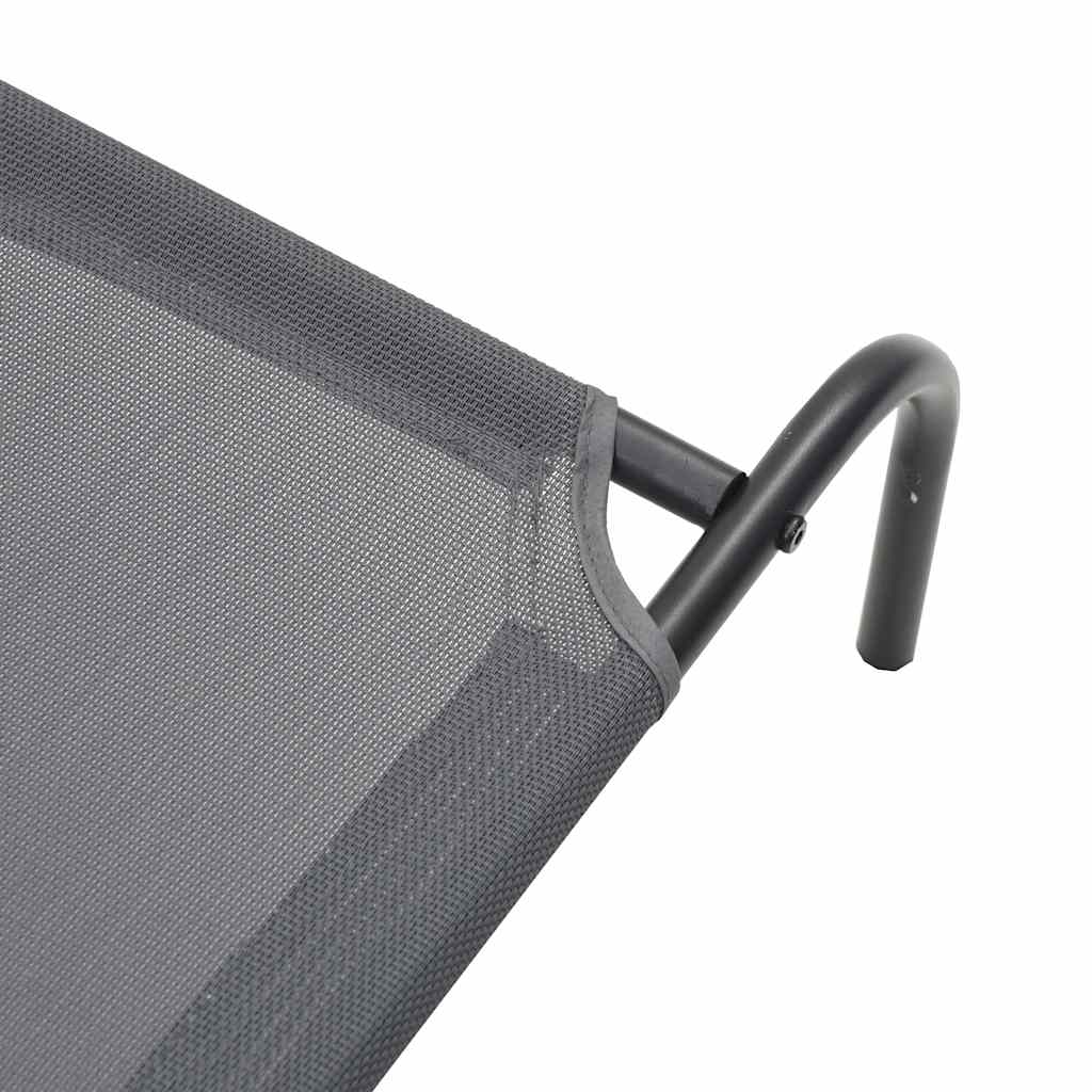 Hondenmand verhoogd 150x90x20 cm textiel en staal grijs