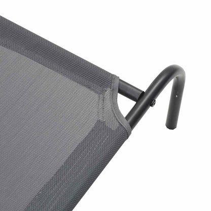 Hondenmand verhoogd 150x90x20 cm textiel en staal grijs