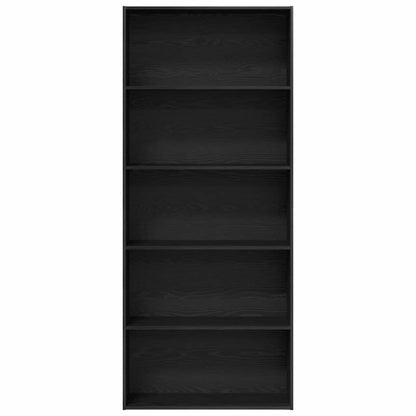 Boekenkast Zwart Eiken 80x30x189 cm Engineered Wood