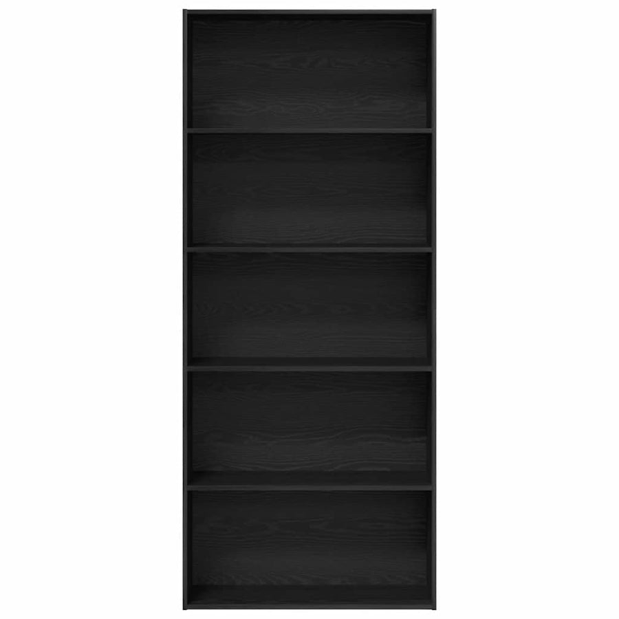 Boekenkast Zwart Eiken 80x30x189 cm Engineered Wood