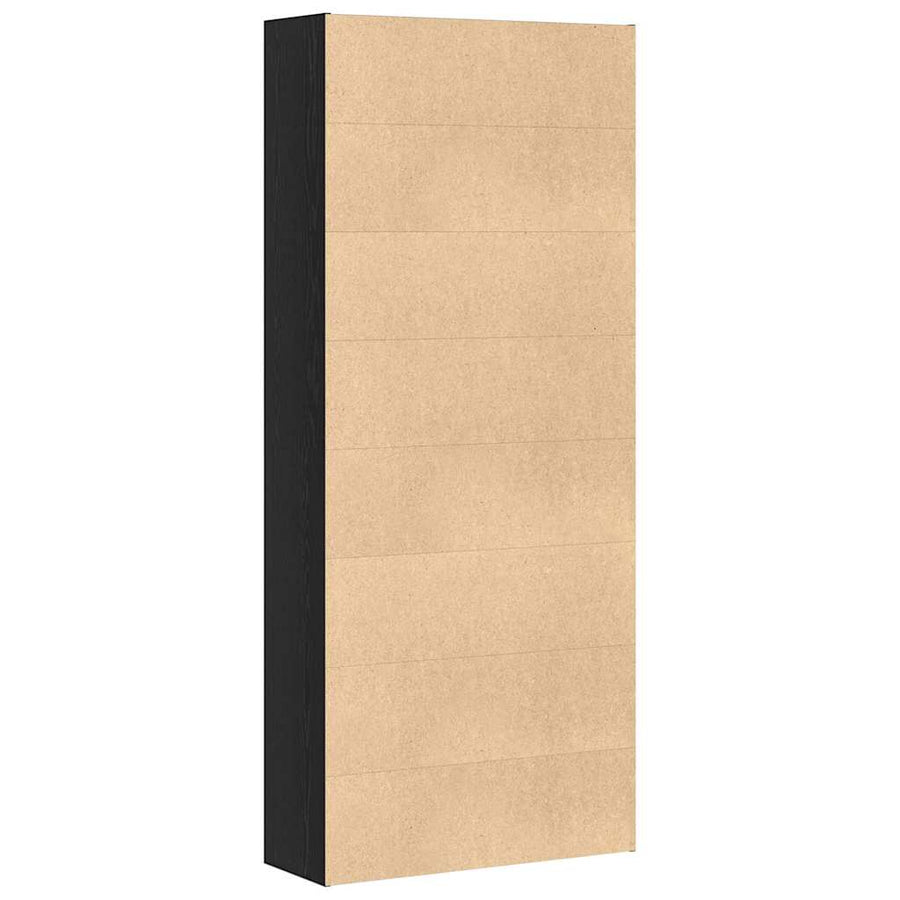Boekenkast Zwart Eiken 80x30x189 cm Engineered Wood