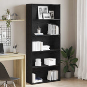 Boekenkast zwart eiken 80x30x189 cm