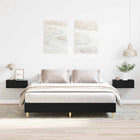 Bedframe 203x143x25 cm zwart eiken