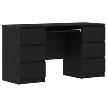 Bureau met lade Zwart Eiken 140 x 50 x 76 cm Bewerkt hout