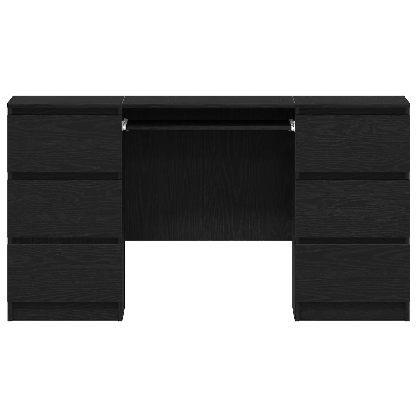 Bureau met lade Zwart Eiken 140 x 50 x 76 cm Bewerkt hout