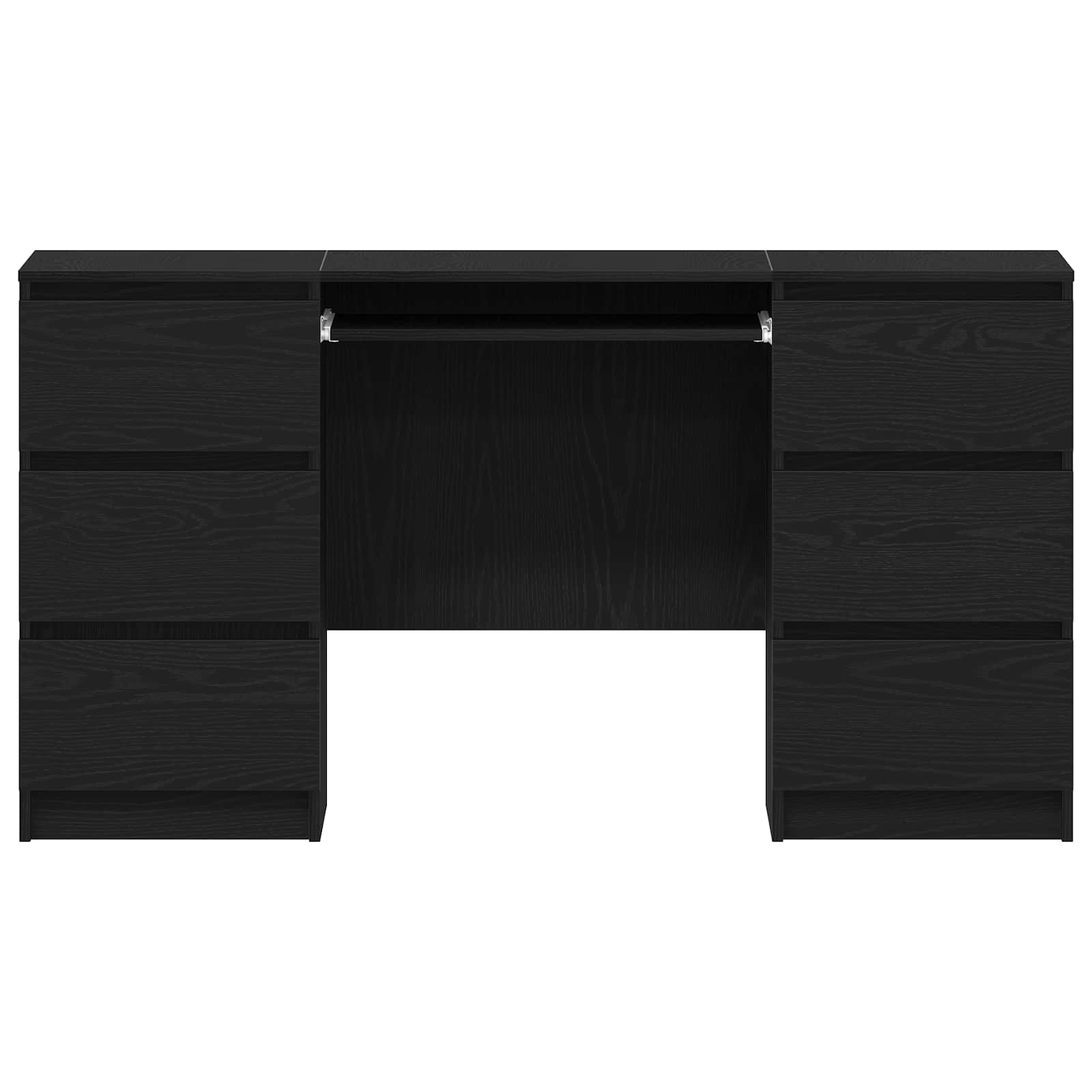 Bureau met lade Zwart Eiken 140 x 50 x 76 cm Bewerkt hout