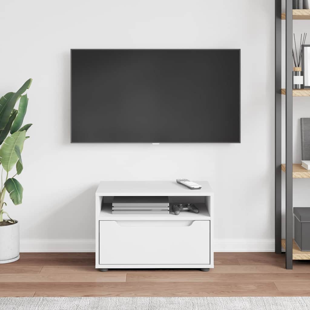 Tv-meubel VISNES 60x40x38 cm bewerkt hout wit