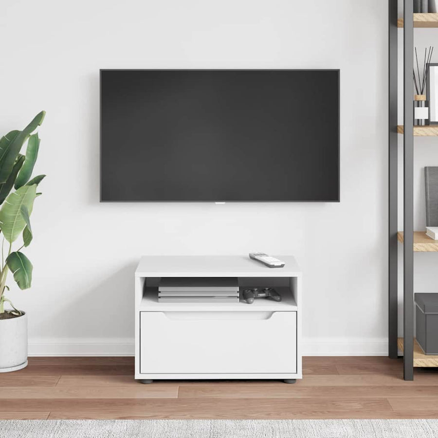 Tv-meubel VISNES 60x40x38 cm bewerkt hout wit