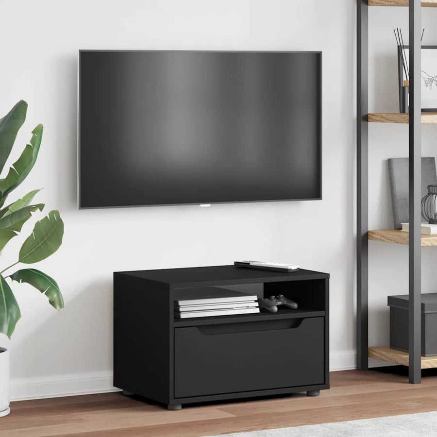 Tv-meubel VISNES 60x40x38 cm bewerkt hout zwart