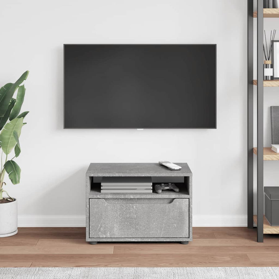 Tv-meubel VISNES 60x40x38 cm bewerkt hout betongrijs