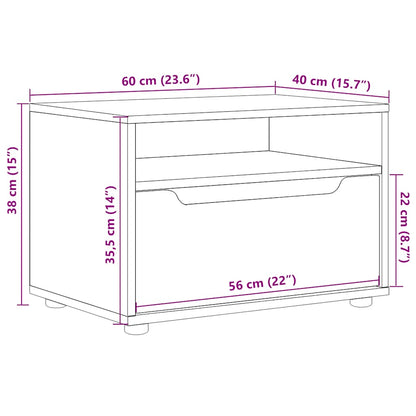 Tv-meubel VISNES 60x40x38 cm bewerkt hout betongrijs