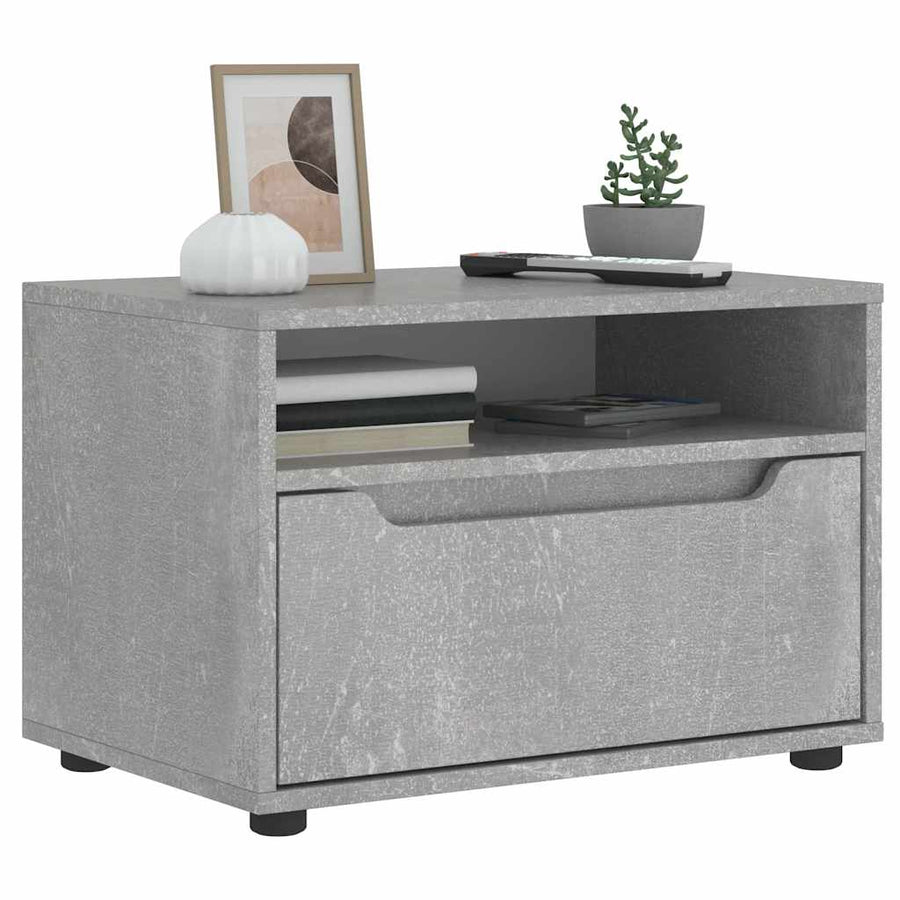 Tv-meubel VISNES 60x40x38 cm bewerkt hout betongrijs