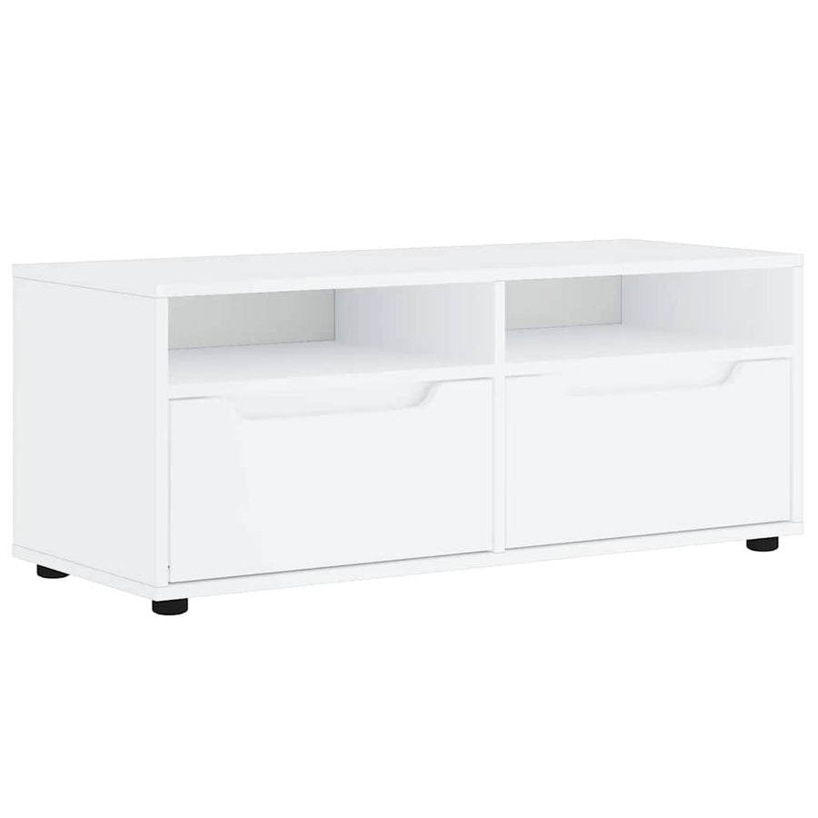 Tv-meubel VISNES 100x40x38 cm bewerkt hout wit