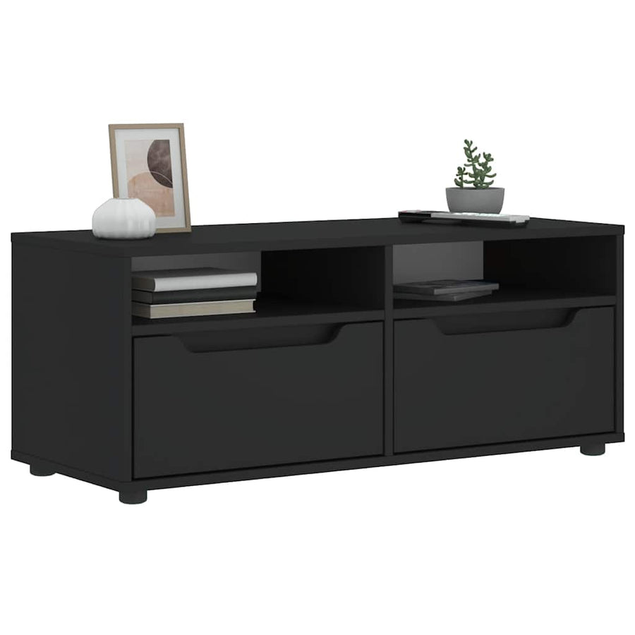 Tv-meubel VISNES 100x40x38 cm bewerkt hout zwart